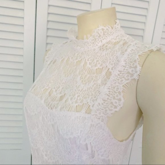 Free People Daydream White Lace Slip Mini Dress Medium - Picture 3 of 9